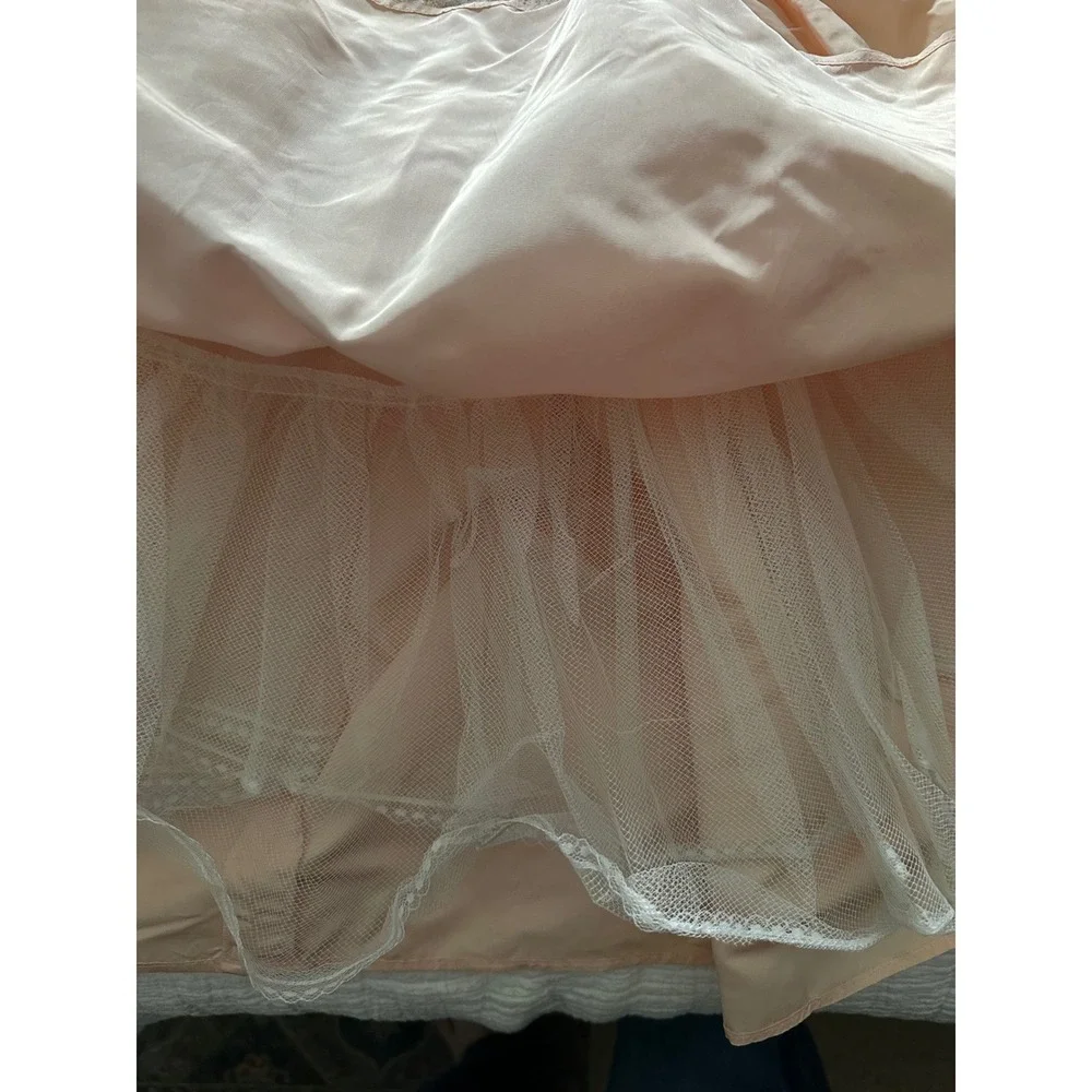 NWT Vintage 80s Gunne Sax Jessica McClintock Peach Lace Prom Dress 7/8‎